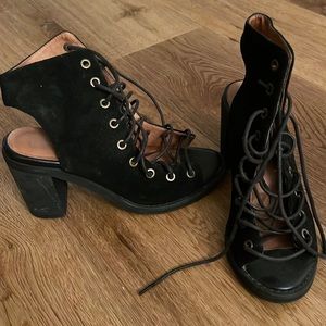 Jeffrey Campbell lace up heel.